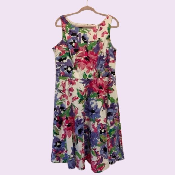 Black Label by Evan Picone Floral Dress - Picture 1 of 5